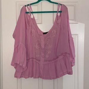Torrid Insider Pink Cold Shoulder Blouse Size 3